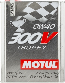 Масло моторное 100% синтетичне эстеровое д/авто 825402/300V TROPHY SAE 0W40 (2L)/ MOTUL 104240 (фото 1)