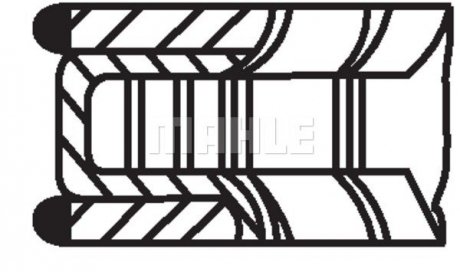 Кільця поршневі MB M103/104 (вир-во) MAHLE 00219 N0 (фото 1)