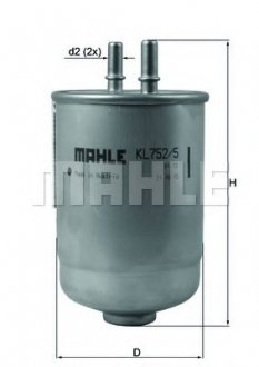 Фільтр палива MAHLE KL752/5D (фото 1)