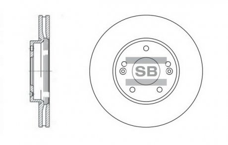 Диск гальмівний KIA CARENS 06 - передн. (вир-во) Hi-Q (SANGSIN) SD2002 (фото 1)