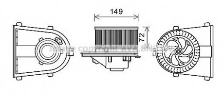 Вентилятор салона AUDI, VW AVA COOLING AI8378 (фото 1)