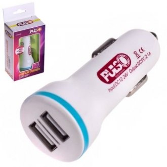 Автомобильное зарядное устройство PULSO C-2023W 2USB (12/24V - 5V 2,1A) ELIT UNI C-2023W (фото 1)