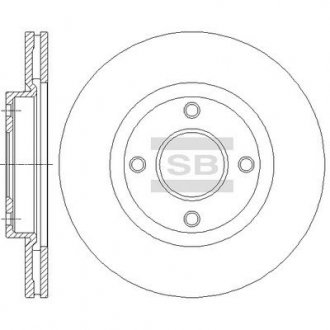Диск гальмівний NISSAN TIIDA C11 передн. (вир-во) Hi-Q (SANGSIN) SD4238 (фото 1)