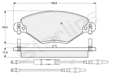 Колодки тормозные дисковые, к-кт. STARLINE BD S341 (фото 1)