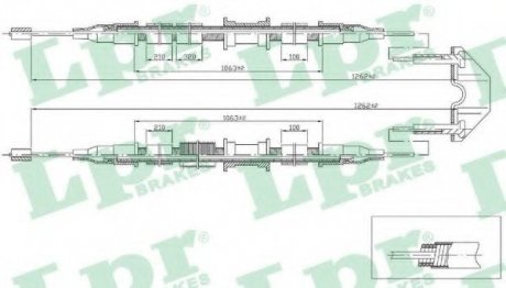 Фото трос ручного гальма LPR C0536B Трос ручного гальма LPR C0536B
