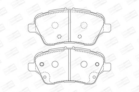 Колодка торм. FORD TOURNEO 1.0-1.6 2014-,FIESTA VI 1.6 2013- передн. CHAMPION 573363CH (фото 1)