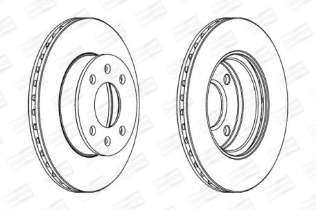 Диск тормозной HYUNDAI I10 10/07-,KIA PICANTO 04/04- передн. CHAMPION 562428CH (фото 1)