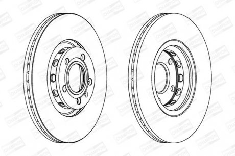 Диск тормозной AUDI 100,A4, SKODA SUPERB,VW PASSAT, вент. CHAMPION 561548CH (фото 1)