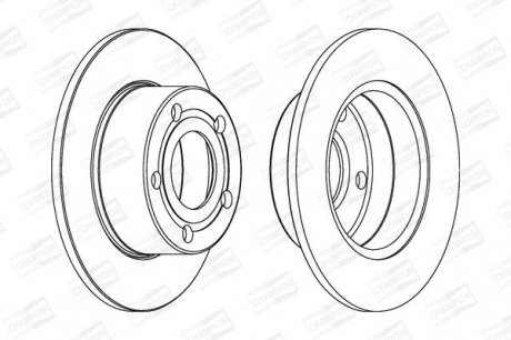 Диск тормозной AUDI 100,A6, SKODA SUPERB, VW PASSAT CHAMPION 561549CH (фото 1)