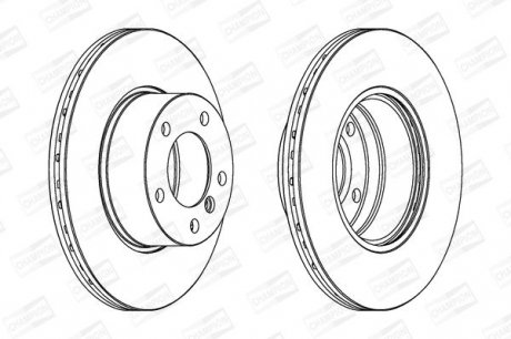 Диск тормозной BMW 5 (E39) передн., вент. CHAMPION 562035CH (фото 1)