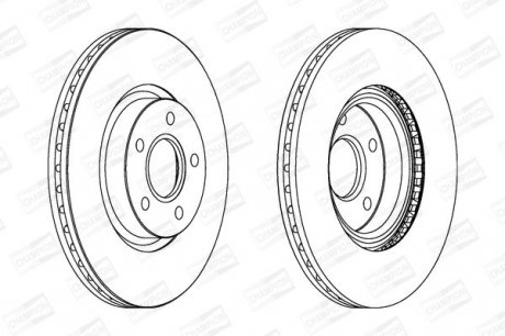 Диск тормозной FORD C-MAX, FOCUS передн. CHAMPION 562363CH (фото 1)