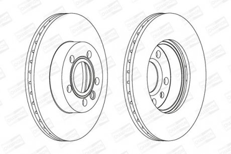 Диск тормозной VW T4, передн., вент. CHAMPION 562080CH (фото 1)