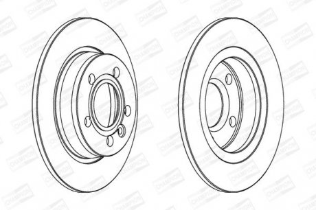 Диск тормозной FORD, SEAT, VW, задн. CHAMPION 562057CH (фото 1)