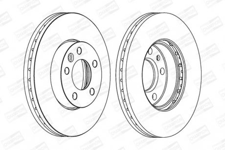 Диск тормозной VW T5 передн., вент. CHAMPION 562234CH-1 (фото 1)