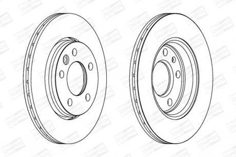 Диск гальмівний задній (кратно 2) VW MULTIVAN V (03-15) CHAMPION 562262CH (фото 1)