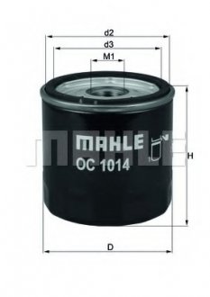 Фільтр мастил ORIGINAL MAHLE OC 1014 (фото 1)
