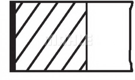 Кільця поршневі (1cyl) Renault 76.0 (1.75x2x4) 1.4 C1J/C2J MAHLE 021 78 N0 (фото 1)