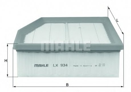 Фильтр воздушный ORIGINAL MAHLE LX934 (фото 1)