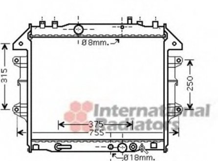 Радіатор охолодження TOYOTA HI-LUX VII (AN10, AN20) (05-) (вир-во) Van Wezel 53002496 (фото 1)