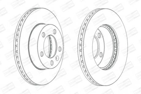 Диск тормозной RENAULT MASTER III 2.3DCI 2010- передн. CHAMPION 562713CH-1 (фото 1)