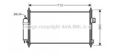 Конденсор кондиционера X-TRAIL 20i/25i MT/AT 01- AVA COOLING DN5263D (фото 1)