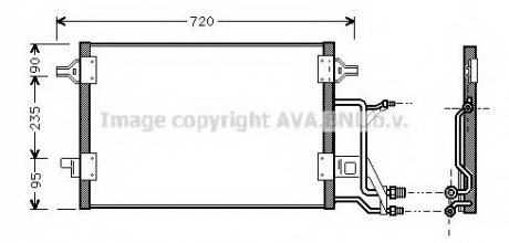 Конденсатор кондиционера AUDI A6/S6 (C5) (97-) AVA COOLING AI5176 (фото 1)