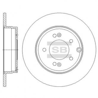 Тормозной диск задний BRAKE Hi-Q (SANGSIN) SD1099 (фото 1)