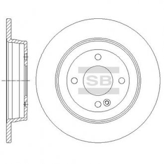 Тормозной диск задний BRAKE Hi-Q (SANGSIN) SD1087 (фото 1)