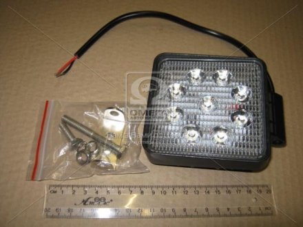 Фара LED квадратная 27W, 9 ламп, 110*164мм, узкий луч 12/24V 6000K (ТМ) JUBANA 453701039/453701037 (фото 1)