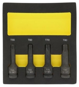Набор ударных бит на 1/2" TORX в ложменте- 4шт. STARLINE NR F1.ET166 (фото 1)