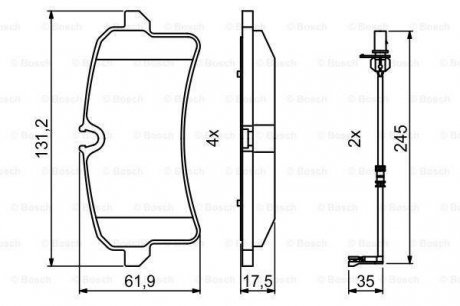 Гальмівні колодки, дискові BOSCH 0 986 494 842 (фото 1)