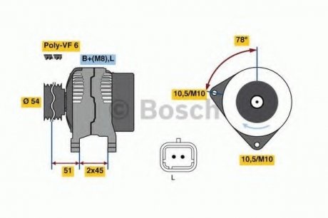 Генератор BOSCH 0 986 080 660 (фото 1)