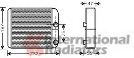 Радіатор обігрівача MITSUBISHI L200/GALANT5 ALL 96-03 (вир-во) Van Wezel 32006186 (фото 1)