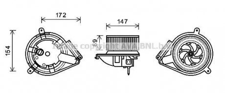 Вентилятор салона MB, VW AVA COOLING MS8616 (фото 1)