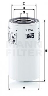 Фільтр масляний -FILTER MANN W 935/2 (фото 1)