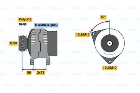 Генератор BOSCH 0 986 040 380 (фото 1)