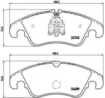 Тормозные колодки дисковые BREMBO P85098X (фото 1)