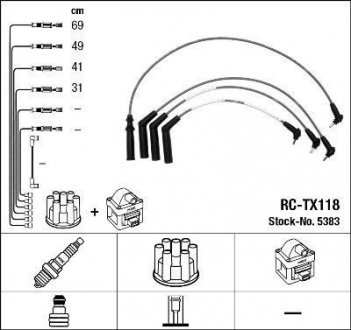 Комплект проводів запалення RC-TX118 NGK 5383 (фото 1)