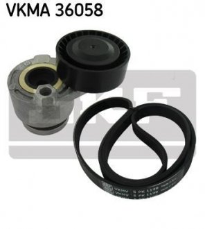 Комплект поліклиновий (ремінь+ролики) SKF VKMA 36058 (фото 1)