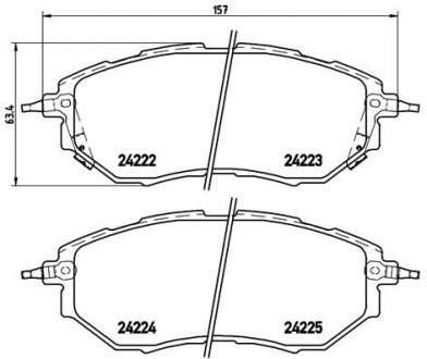 Комплект гальмівних колодок з 4 шт. дисків BREMBO P 78 017X (фото 1)