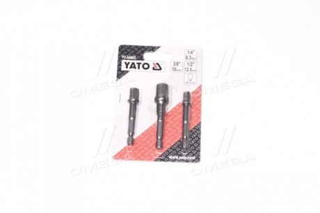 Держатели-адаптеры торцевых головок HEX 1/4 ": 1/4", 3/8 ", 1/2", 3 шт., Компл(про-во) YATO YT-04685 (фото 1)