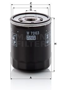 Фильтр масляный W 7063 -FILTER MANN W7063 (фото 1)
