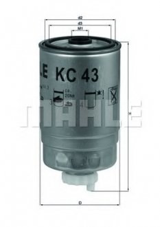 Фільтр паливний Iveco ="" MAHLE ="KC43" (фото 1)