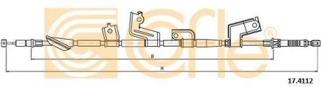 Трос стояночного тормоза COFLE 17.4112 (фото 1)