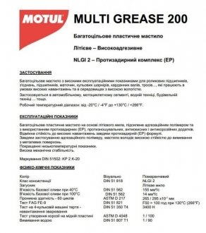 Мастило універсальне MULTI GREASE 200 400GR MOTUL 803714 (фото 1)