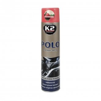 Поліроль для торпедо "полуниця" / PERFECT POLO COCKPIT SPRAY 600ML STRAWBERRY K2 K406TR (фото 1)