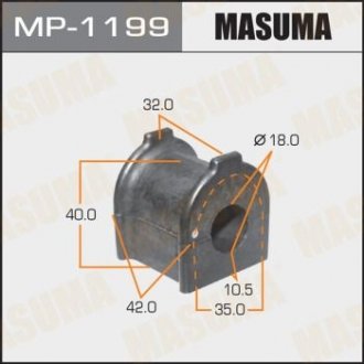 РЕЗ. СТАБИЛИЗАТОРА Втулка стабилизатора Toyota FJ Cruiser J15 06- 4WD, Toyota LAND Cruiser Prado 150 09- 4WD D-19 Masuma MP-1199 (фото 1)