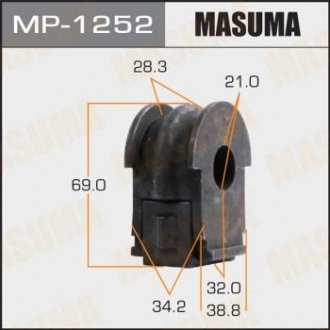 РЕЗ. СТАБИЛИЗАТОРА Втулка переднего стабилизатора d21 Nissan Qashqai UK Masuma MP-1252 (фото 1)