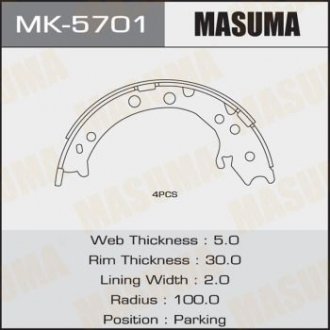 Гальмівні колодки гальма стоянки Masuma MK-5701 (фото 1)