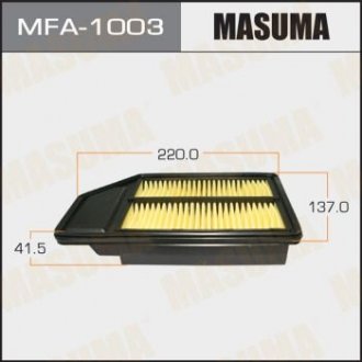 Фильтра Фильтр воздушный QA0960 HONDA CITY (GE) 1.4 10 2005- Masuma MFA-1003 (фото 1)